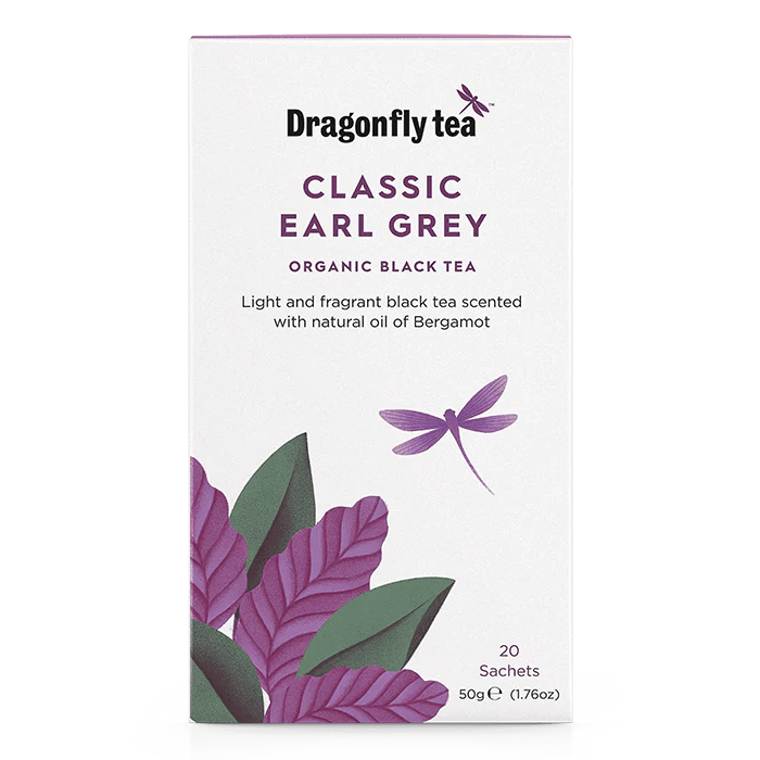 Organic Classic Earl Grey Tea - 20 bags from Dragonfly Tea | Available at Sow & Arrow