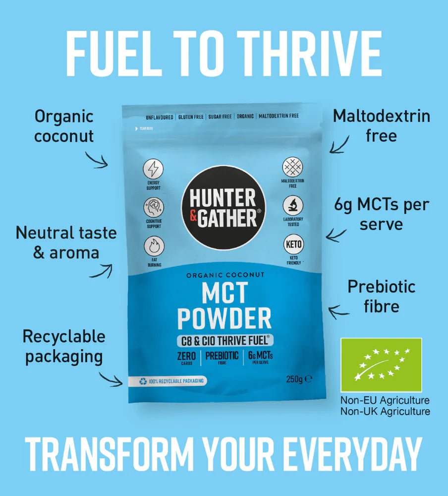 Organic Coconut MCT Powder - 250g from Hunter & Gather | Available at Sow & Arrow