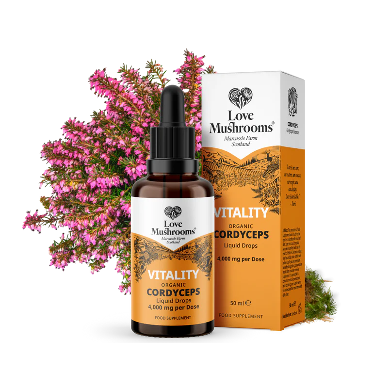 Organic Cordyceps Vitality liquid extract - 50ml (alcohol free) from Love Mushrooms | Available at Sow & Arrow