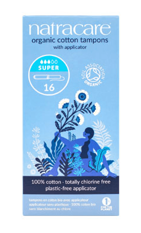 Organic Cotton Tampons with Applicator - Super flow (16 Tampons) from NatraCare | Available at Sow & Arrow