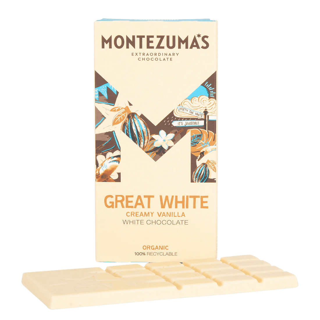 Organic Creamy White Chocolate - 90g from Montezuma's | Available at Sow & Arrow