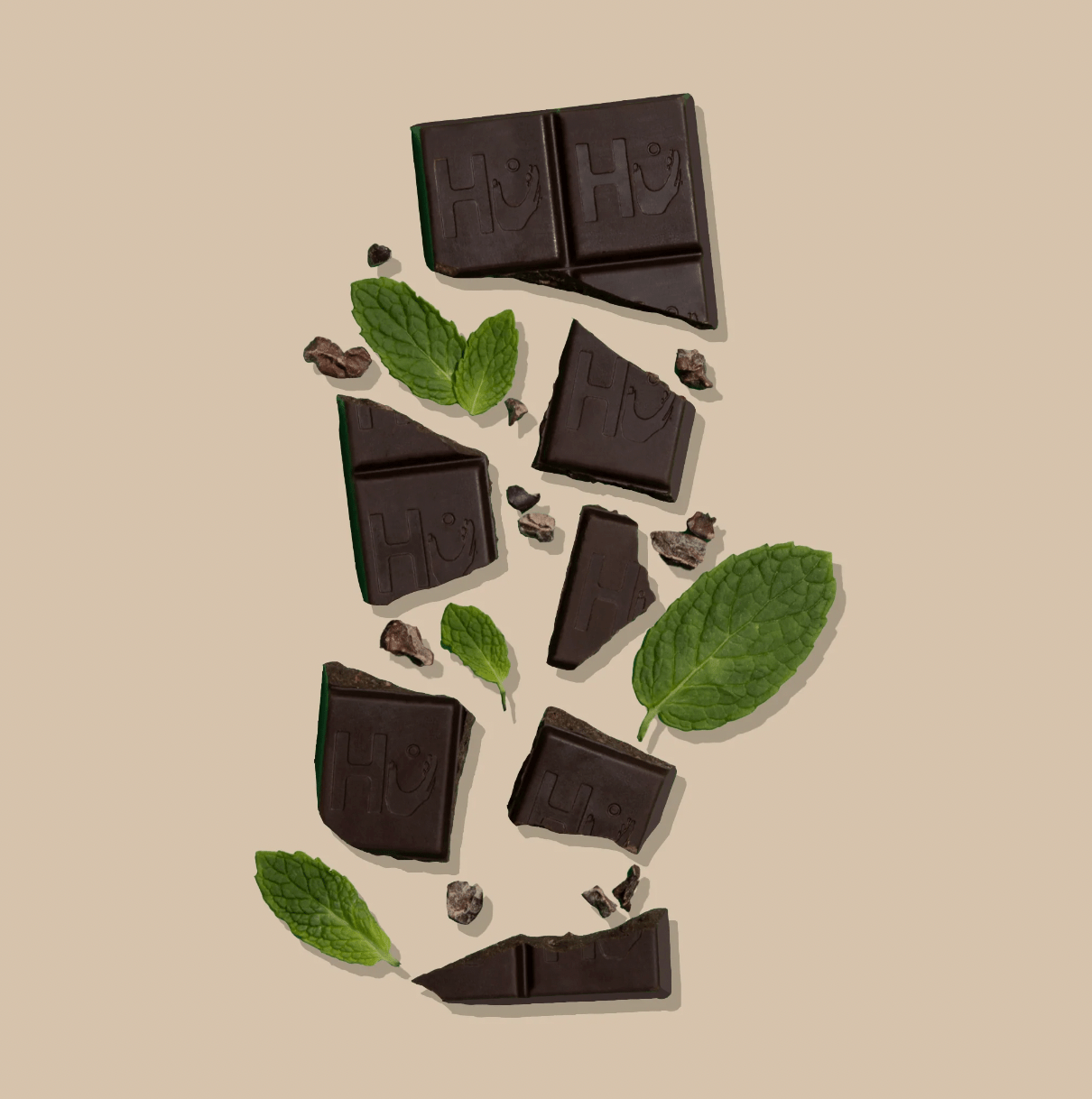 Organic Crunchy Mint Dark Chocolate - 60g from HU | Available at Sow & Arrow