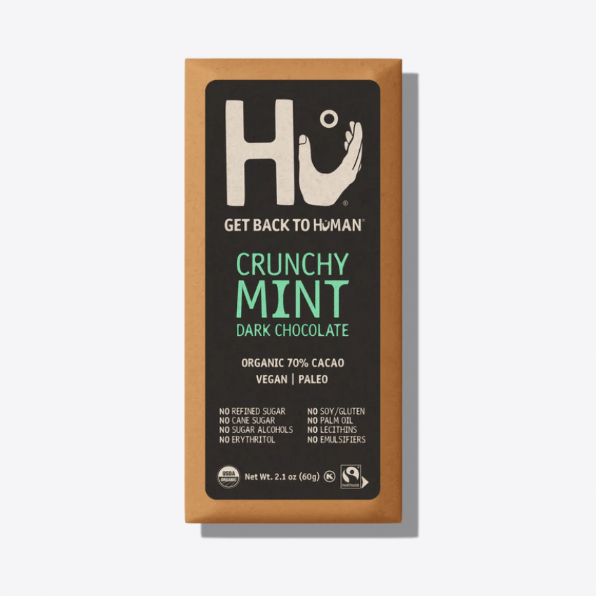 Organic Crunchy Mint Dark Chocolate - 60g from HU | Available at Sow & Arrow