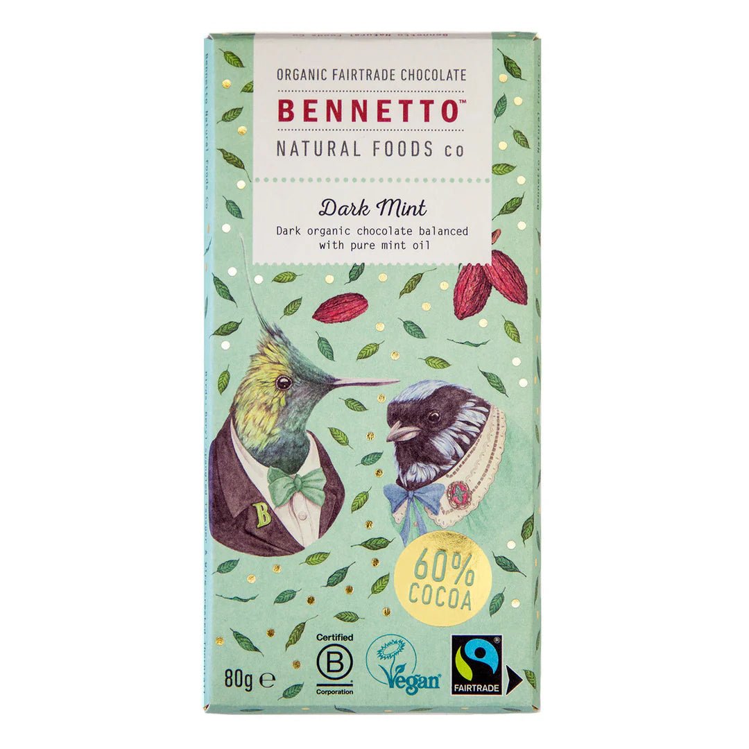 Organic Dark Mint Chocoalate - 80g from Bennetto | Available at Sow & Arrow