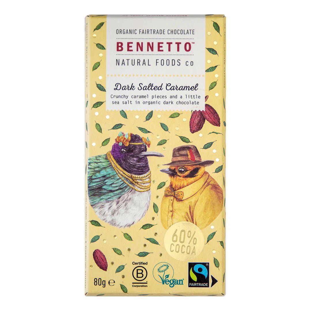 Organic Dark Salted Caramel Chocolate - 60% from Bennetto | Available at Sow & Arrow