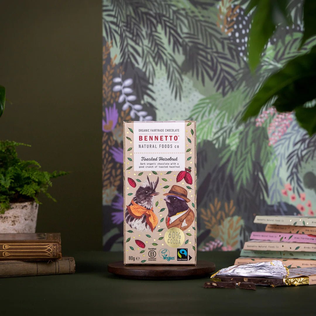 Organic Dark Toasted Hazelnut Chocolate - 80% from Bennetto | Available at Sow & Arrow