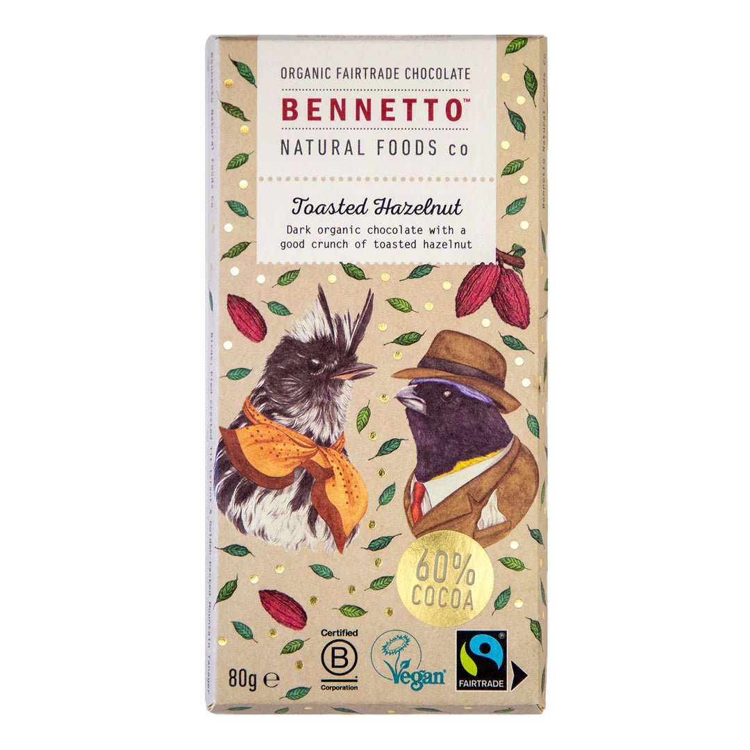 Organic Dark Toasted Hazelnut Chocolate - 80% from Bennetto | Available at Sow & Arrow