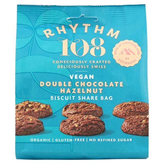 Organic Double Chocolate Hazelnut Biscuits - 135g from Rhythm 108 | Available at Sow & Arrow