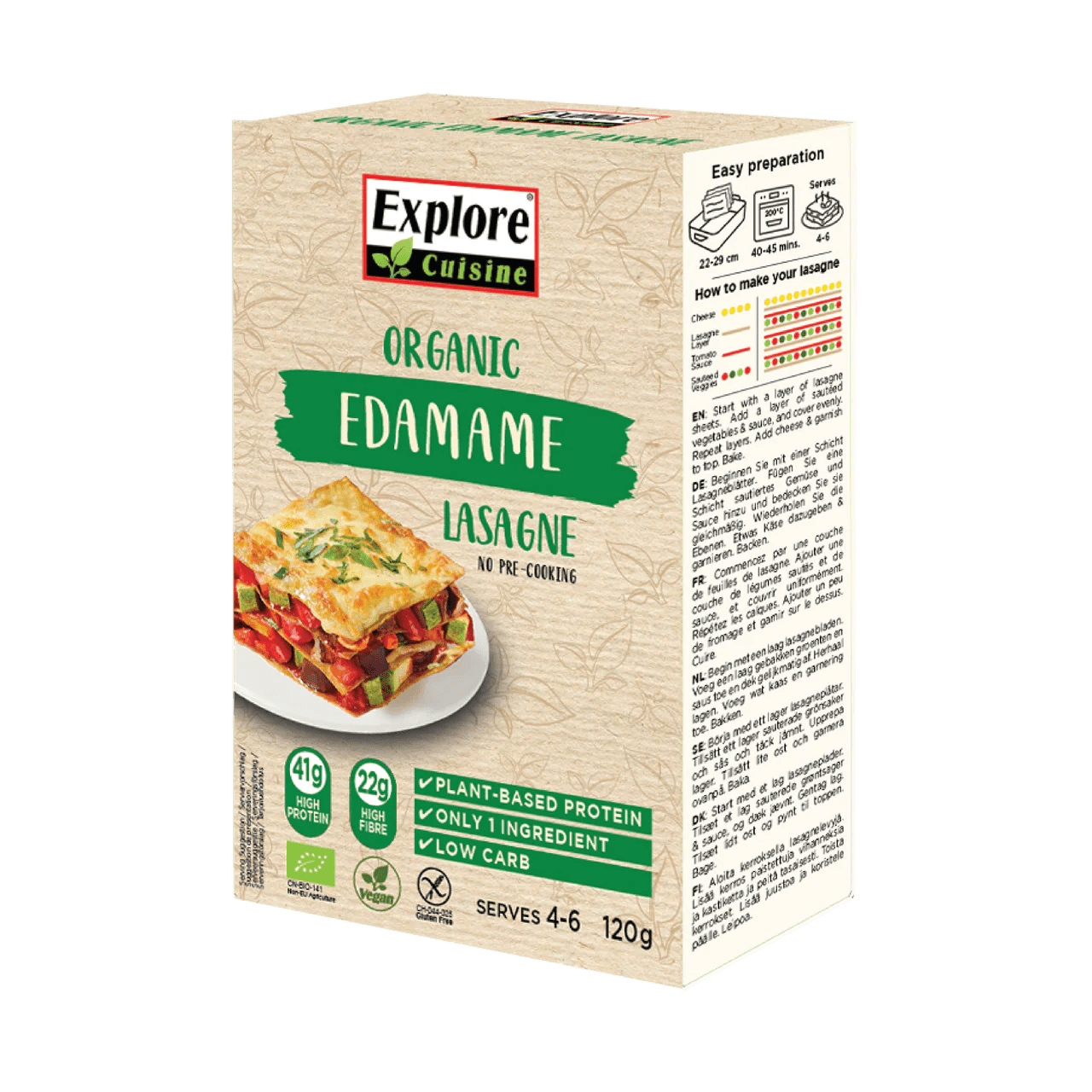 Organic Edamame Lasagne - 120g from Explore Cuisine | Available at Sow & Arrow
