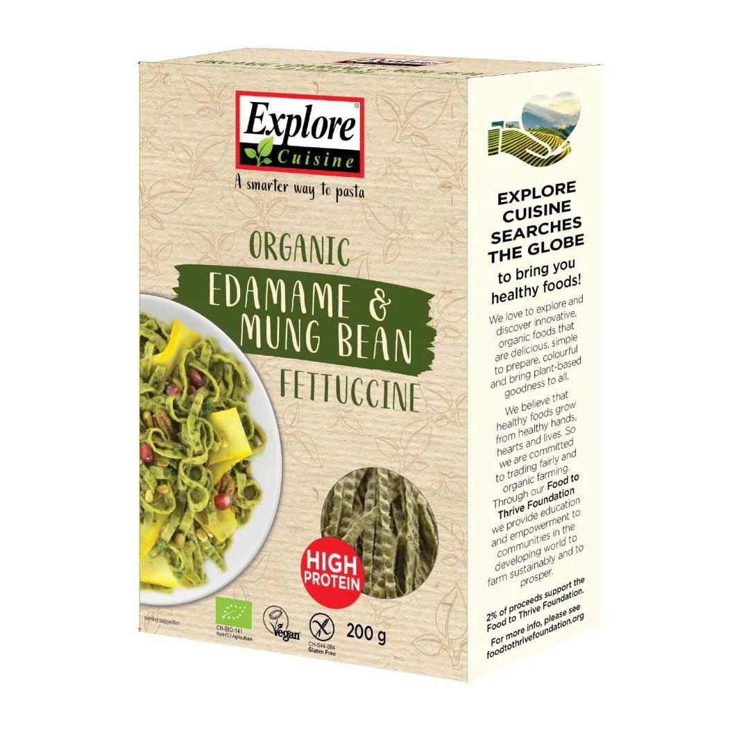 Organic Edamame & Mung Bean Fettuccine from Explore Cuisine | Available at Sow & Arrow