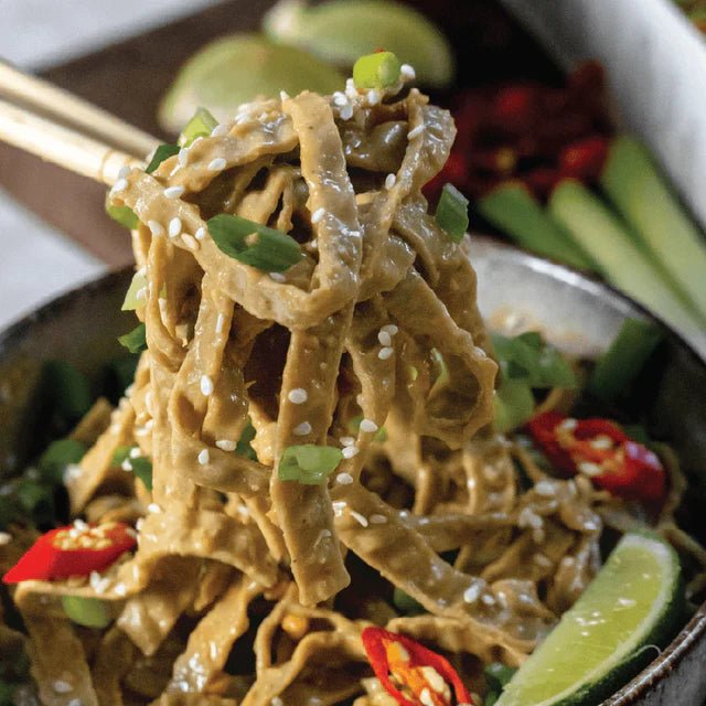 Organic Edamame & Mung Bean Fettuccine from Explore Cuisine | Available at Sow & Arrow
