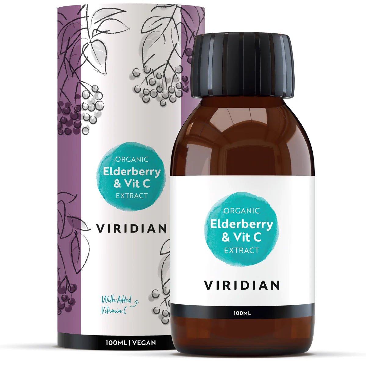 Organic Elderberry Extract + Vitamin C - 100ml from Viridian | Available at Sow & Arrow