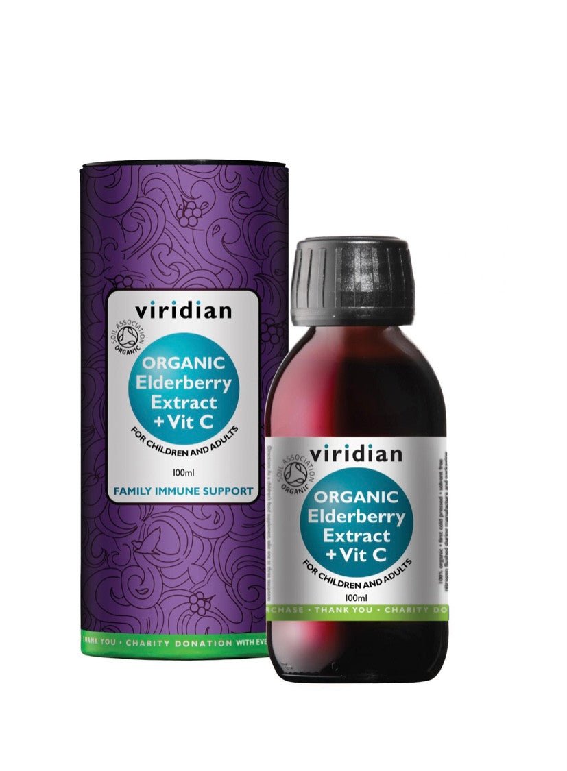 Organic Elderberry Extract + Vitamin C from Viridian | Available at Sow & Arrow