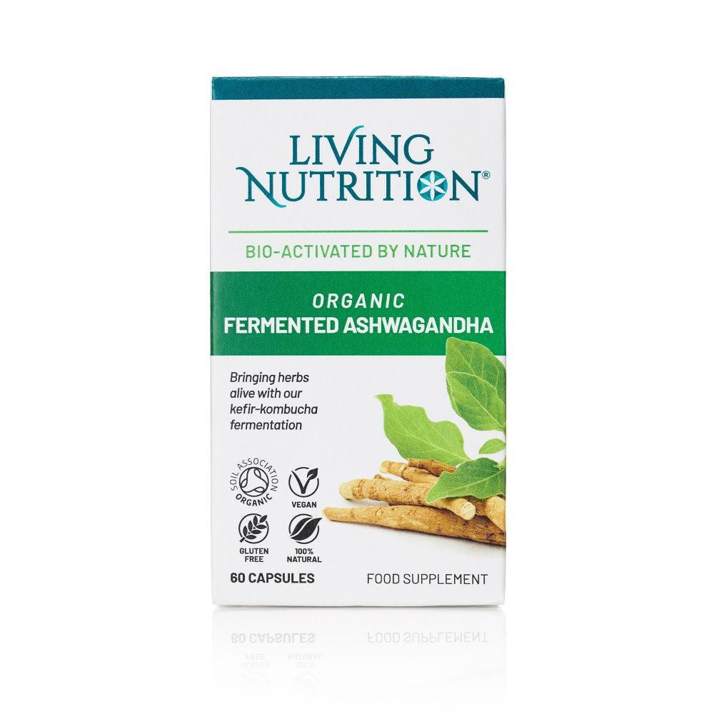 Organic Fermented Ashwagandha 60 capsules from Living Nutrition | Available at Sow & Arrow