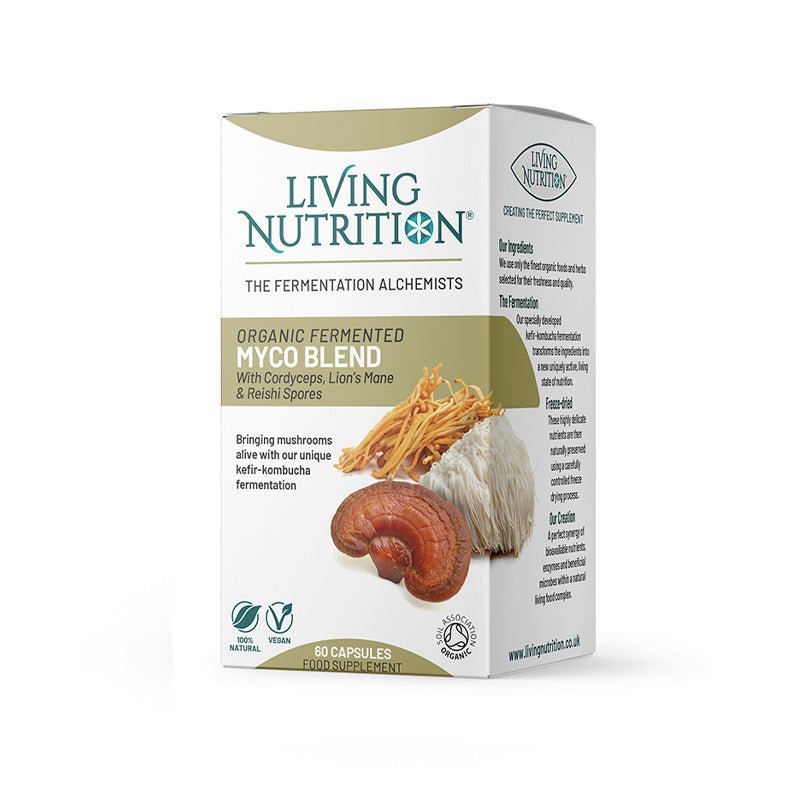 Organic Fermented Myco Blend Mushrooms - 60 capsules from Living Nutrition | Available at Sow & Arrow