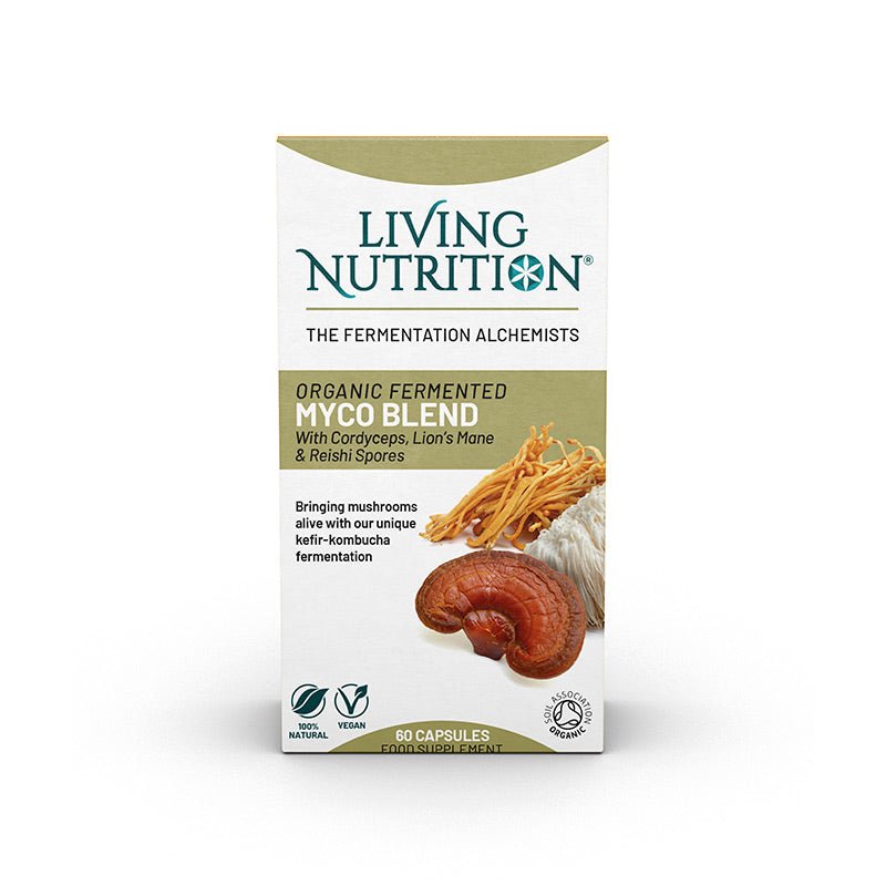 Organic Fermented Myco Blend Mushrooms - 60 capsules from Living Nutrition | Available at Sow & Arrow