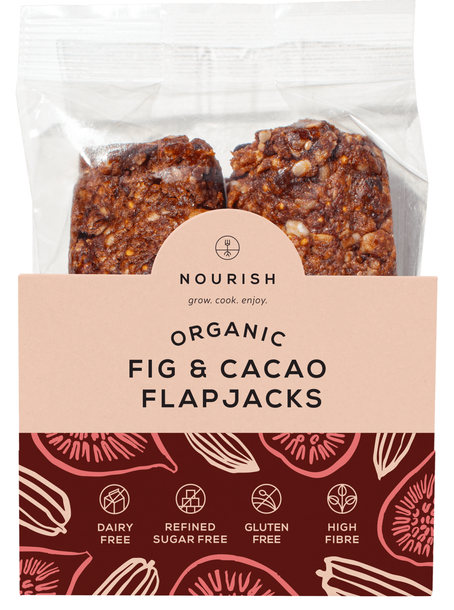 Organic Fig and Cacao Flapjacks 90g - 2 Pack from Nourish | Available at Sow & Arrow