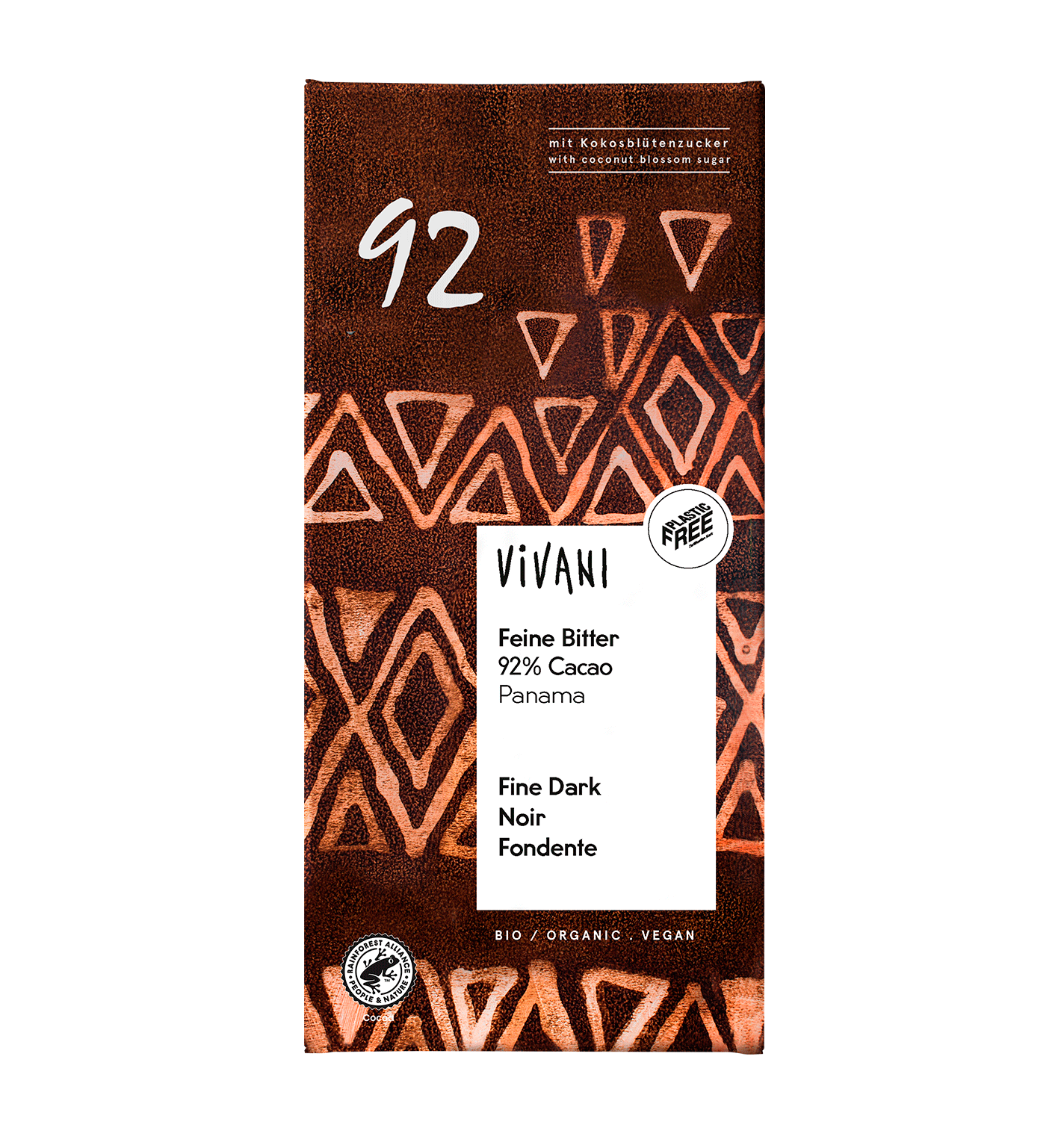 Organic Fine Dark 92% Cocoa - 80g from Vivani | Available at Sow & Arrow