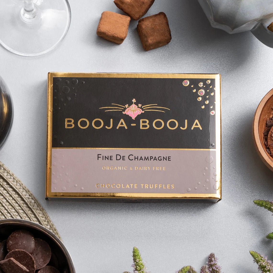 Organic Fine De Champagne Chocolate Truffles - 92g from Booja Booja | Available at Sow & Arrow