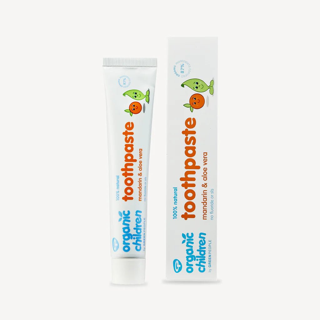 Organic Fluoride - Free, SLS - Free Children's Toothpaste - Mandarin & Aloe Vera from Green People | Available at Sow & Arrow