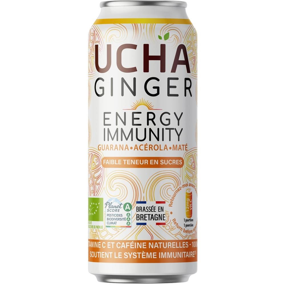 Organic Ginger, Guarana, Acerola, Mate Drink - 350ml from Ucha Kombucha | Available at Sow & Arrow