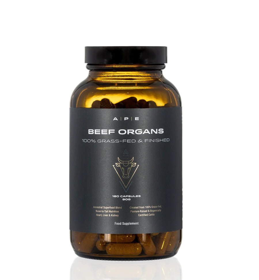 Organic Grass - Fed Beef Organ Meat Supplements - 180 Capsules from APE Nutrition | Available at Sow & Arrow