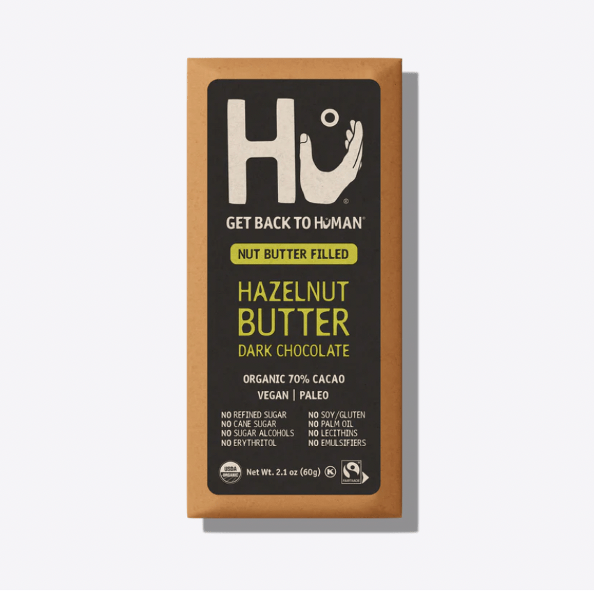 Organic Hazelnut Butter Filled Dark Chocolate Bar - 60g from HU | Available at Sow & Arrow