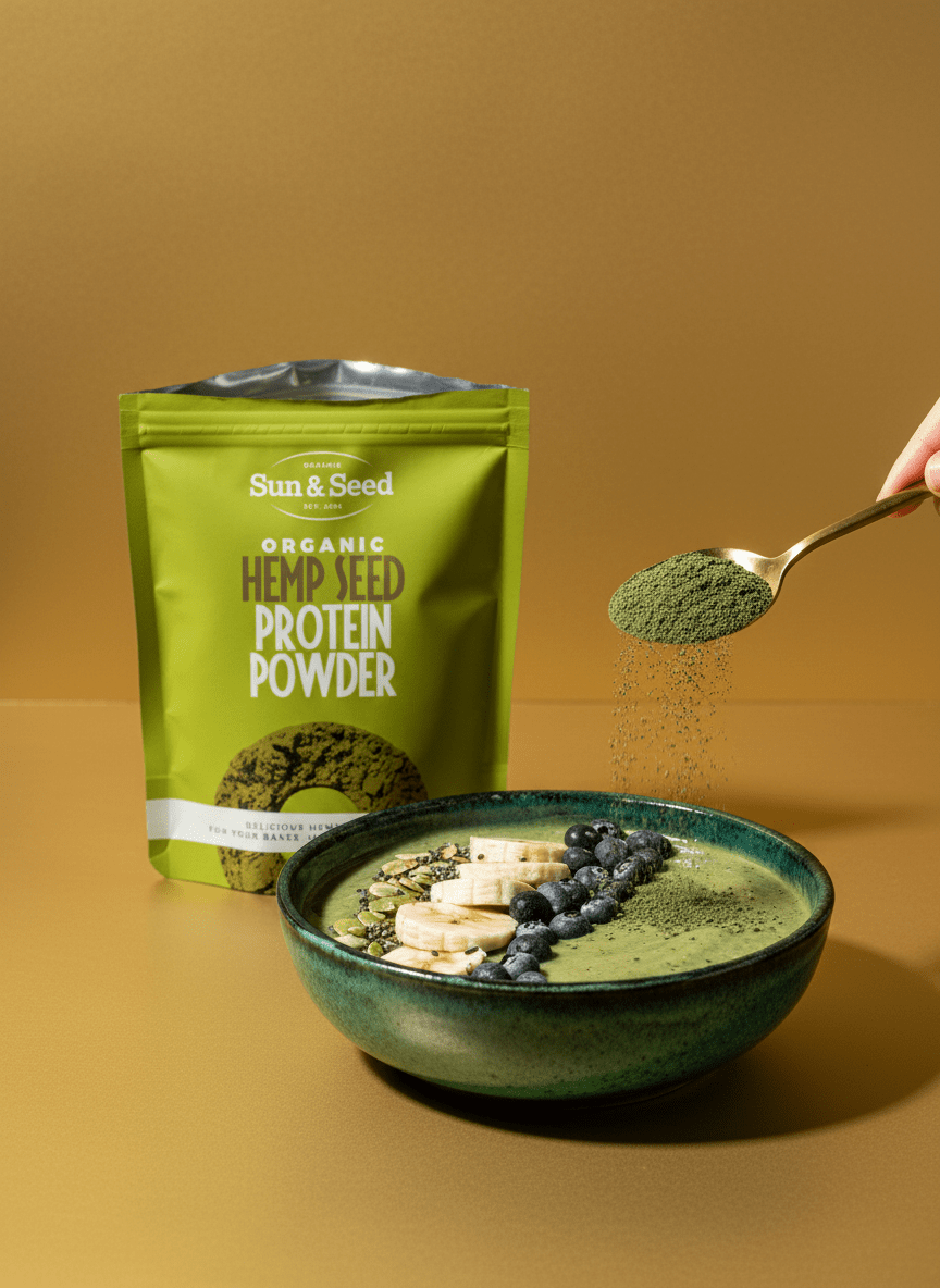 Organic Hemp Seed Protein Powder - 300g from Sun and Seed | Available at Sow & Arrow