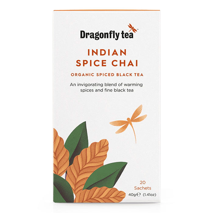 Organic Indian Spiced Chai Tea - 20 bags from Dragonfly Tea | Available at Sow & Arrow