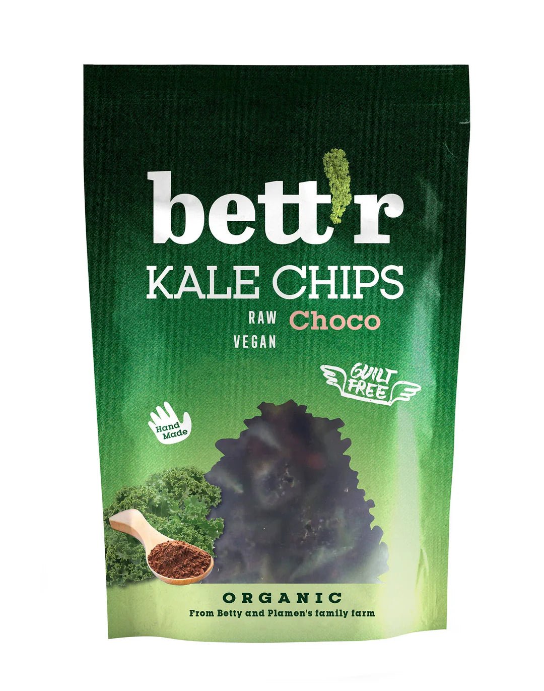 Organic Kale & Cacao Chips - 30g from Bettr | Available at Sow & Arrow