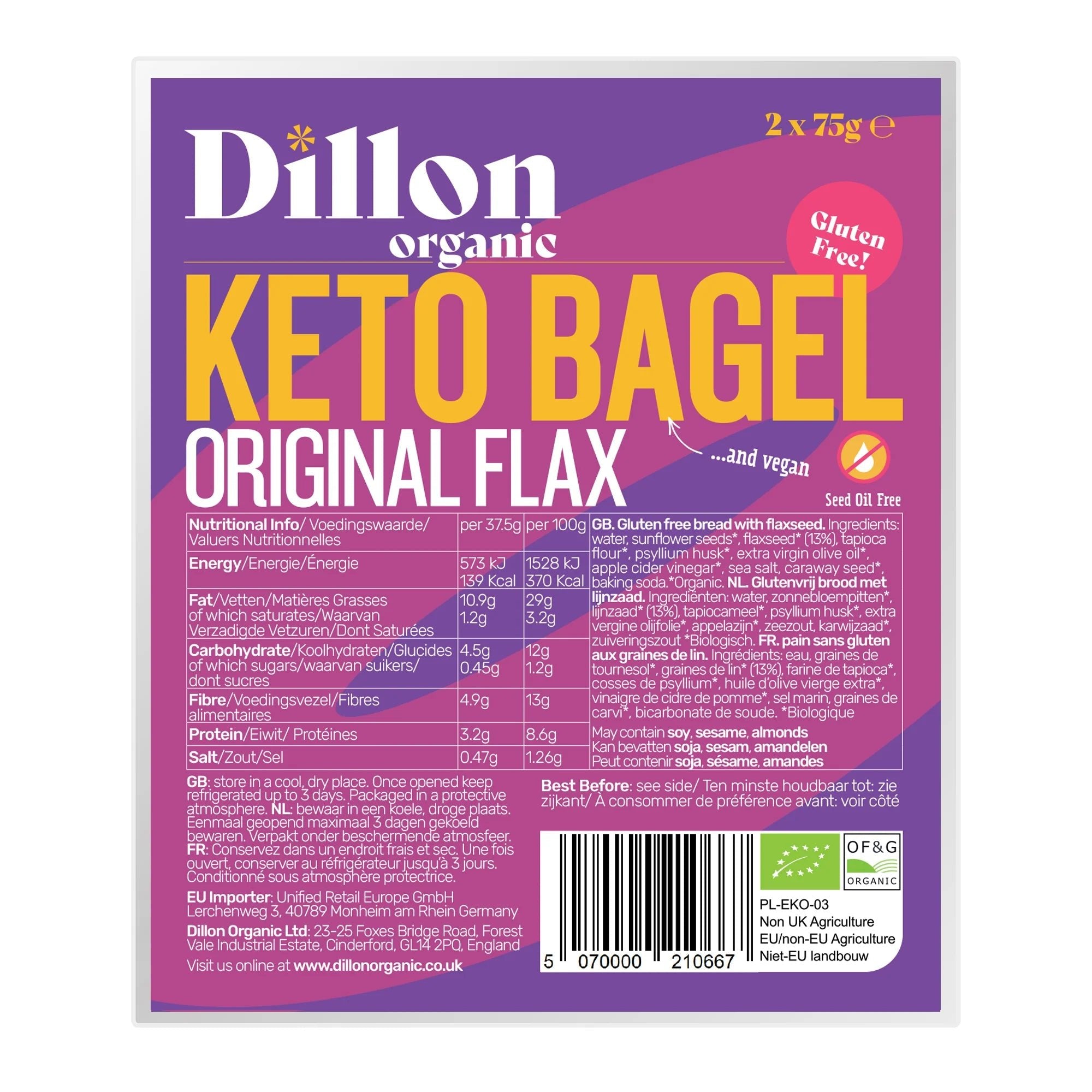 Organic Keto Bagels - x 2 pack from Dillon Organic | Available at Sow & Arrow