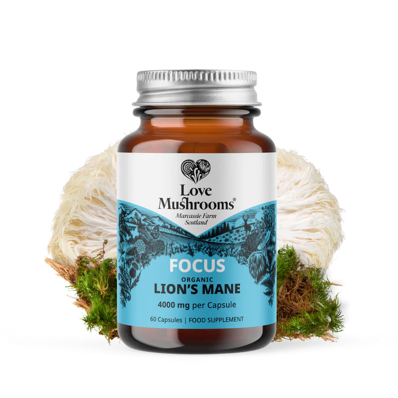 Organic Lion's Mane (4000mg per capsule) - 60 capsules from Love Mushrooms | Available at Sow & Arrow