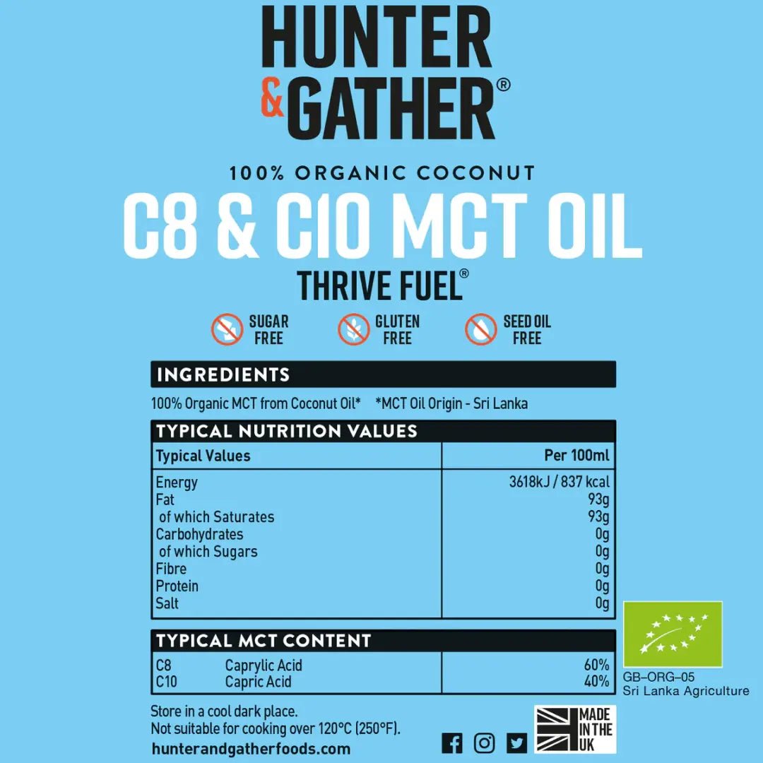 Organic MCT Oil - 500ml from Hunter & Gather | Available at Sow & Arrow