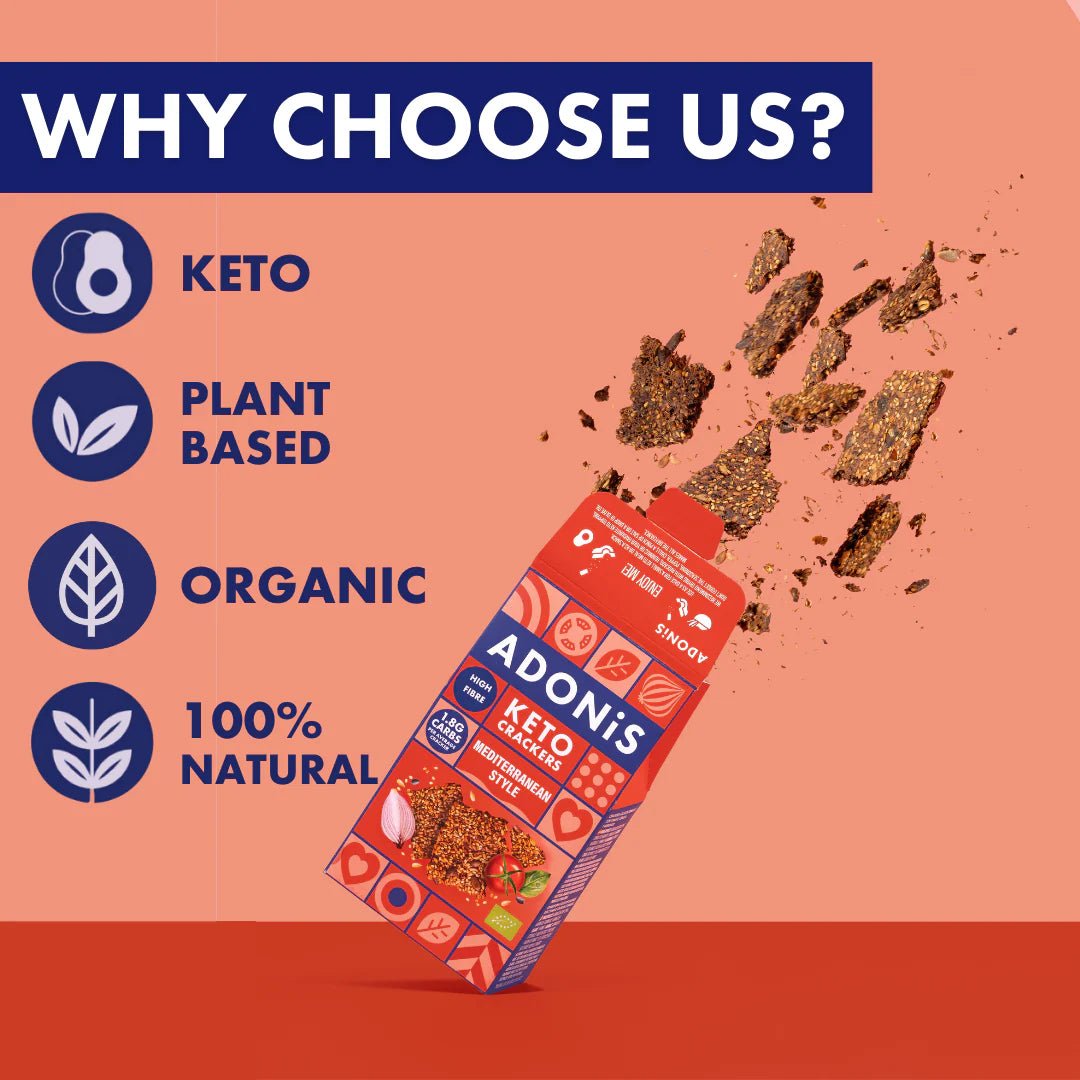 Organic Mediterranean Keto Crackers - Adonis from Adonis | Available at Sow & Arrow