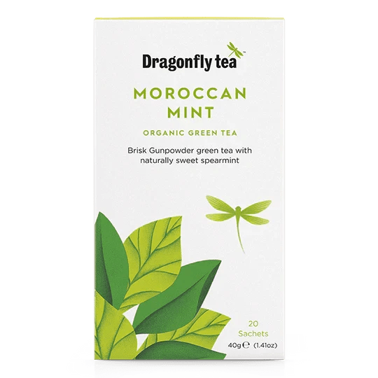 Organic Moroccan Mint & Green Tea - 20 bags from Dragonfly Tea | Available at Sow & Arrow