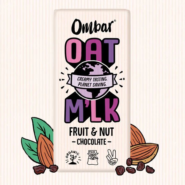 Organic Oat M'lk Fruit & Nut - 70g from Ombar | Available at Sow & Arrow