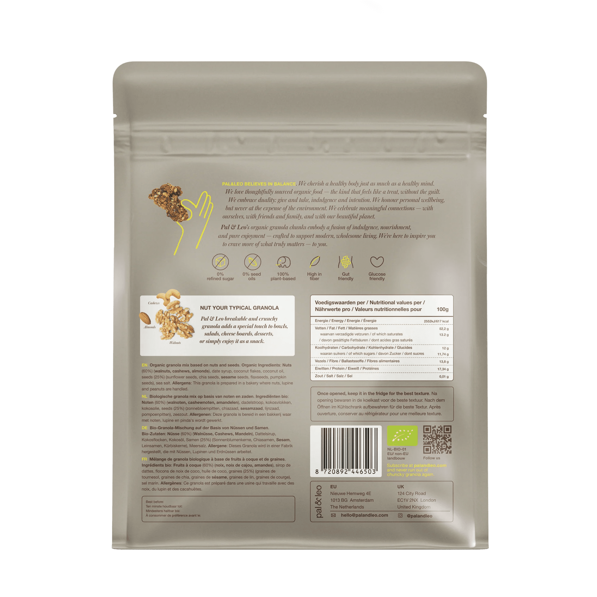 Organic Paleo Granola Chunks - Classic - 250g from Pal & Leo | Available at Sow & Arrow