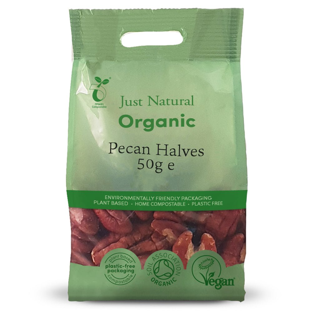 Organic Pecan Halves - 50g from Just Natural | Available at Sow & Arrow