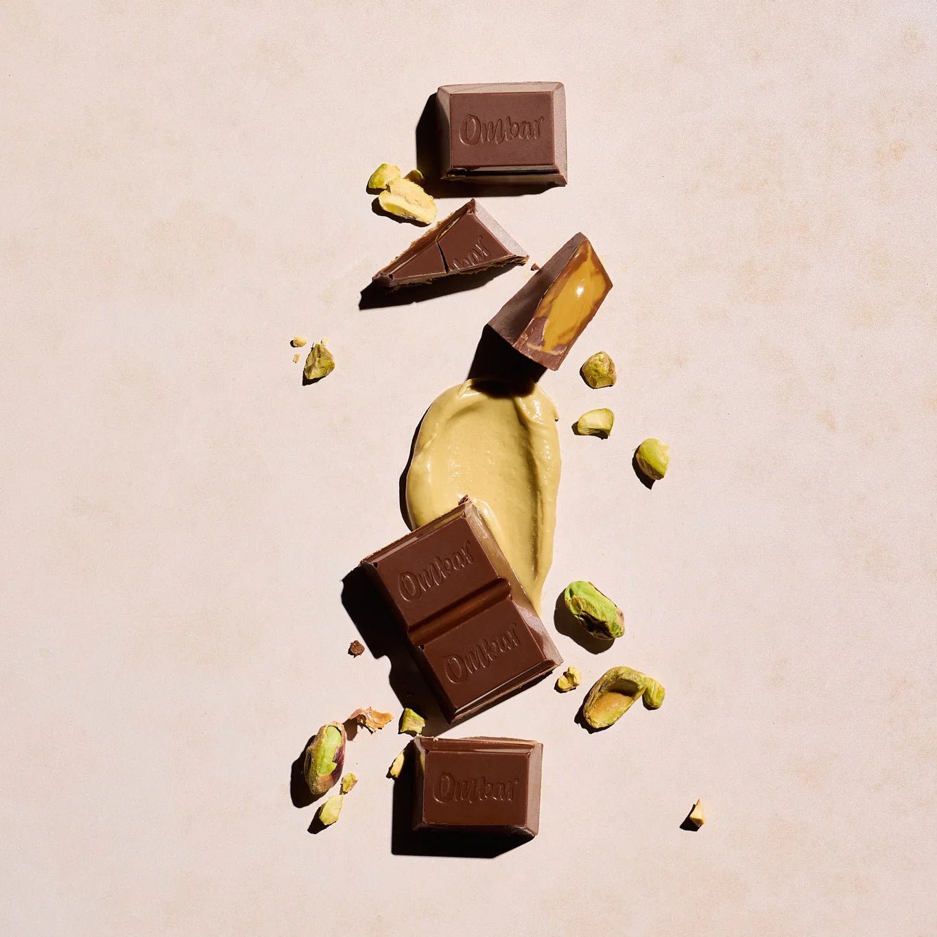 Organic Pistachio Cream filled Raw Chocolate Ombar - 42g from Ombar | Available at Sow & Arrow
