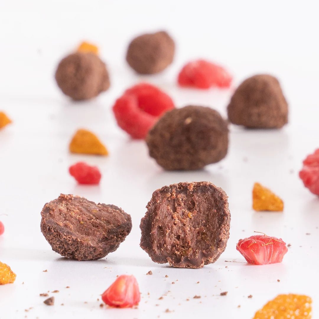 Organic Raspberry Scrunch Chocolate Wonders - 65g from Booja Booja | Available at Sow & Arrow