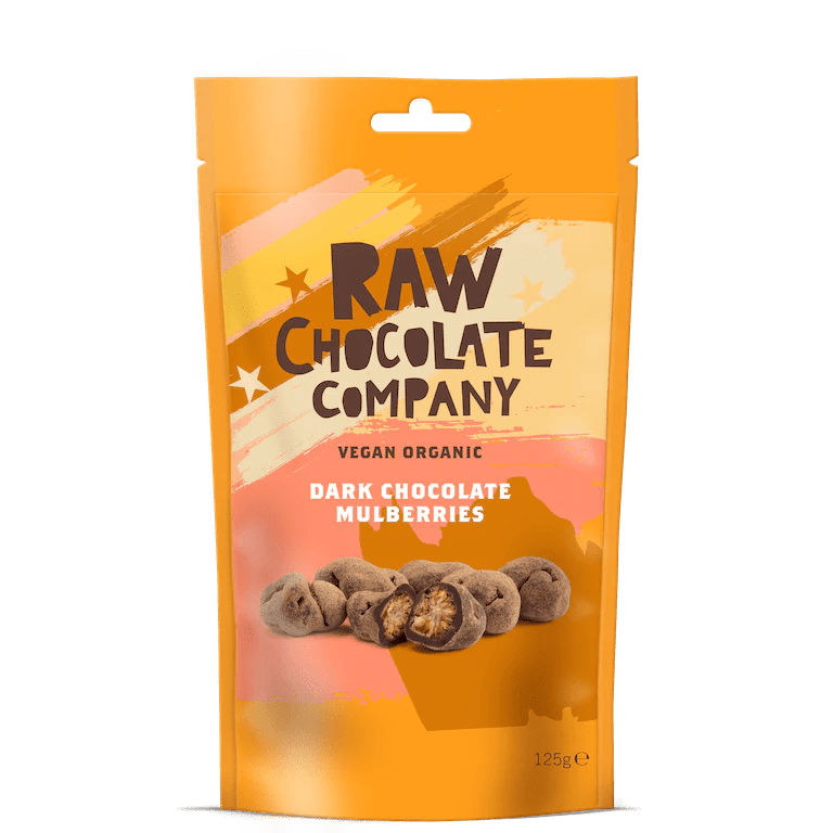 Organic, Raw Dark Chocolate coated Mulberries - 100g from The Raw Chocolate Co. | Available at Sow & Arrow