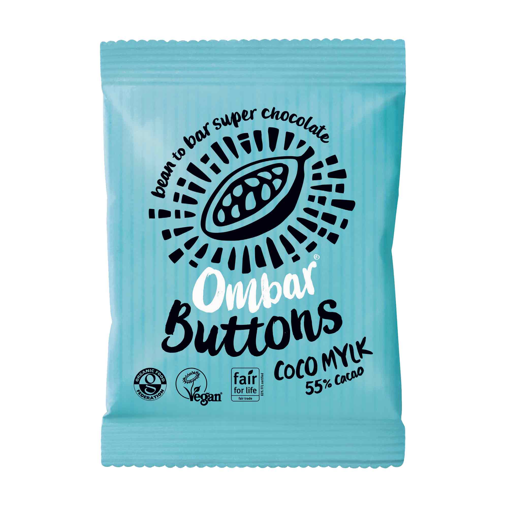 Organic, Raw Mylk Chocolate Buttons - 25g from Ombar | Available at Sow & Arrow