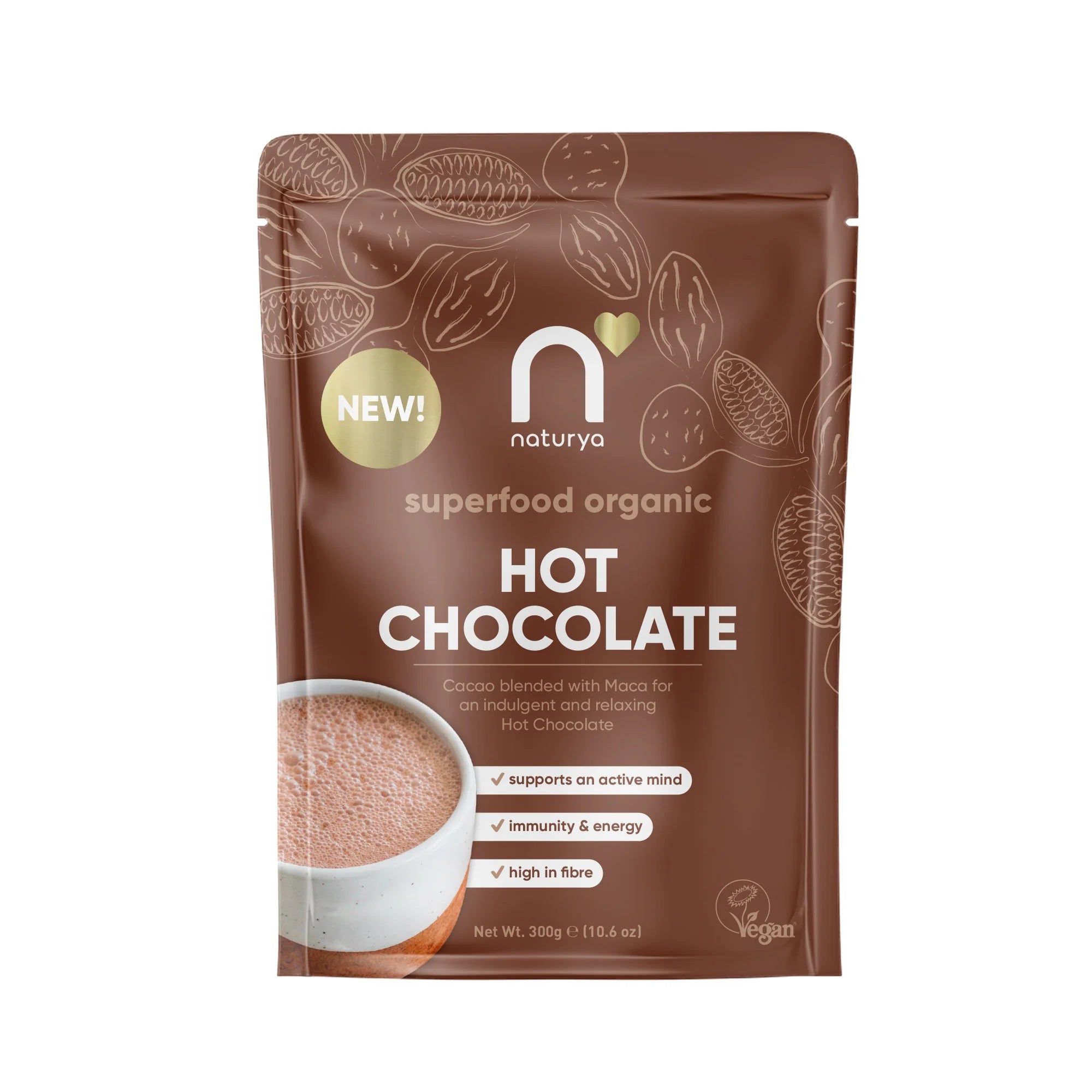 Organic Raw Superfood Hot Chocolate Powder - 250g from Naturya | Available at Sow & Arrow