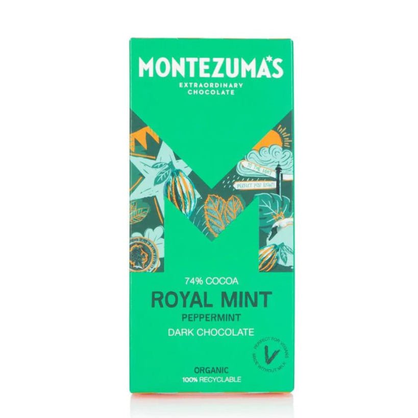 Organic Royal Mint Chocolate 74% - 90g from Montezuma's | Available at Sow & Arrow