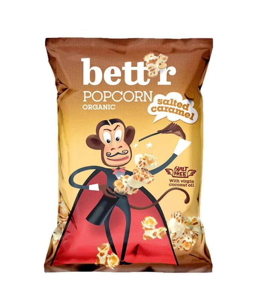 Organic Salted Caramel Popcorn - 60g (Made with Coconut Oil!) from Bettr | Available at Sow & Arrow