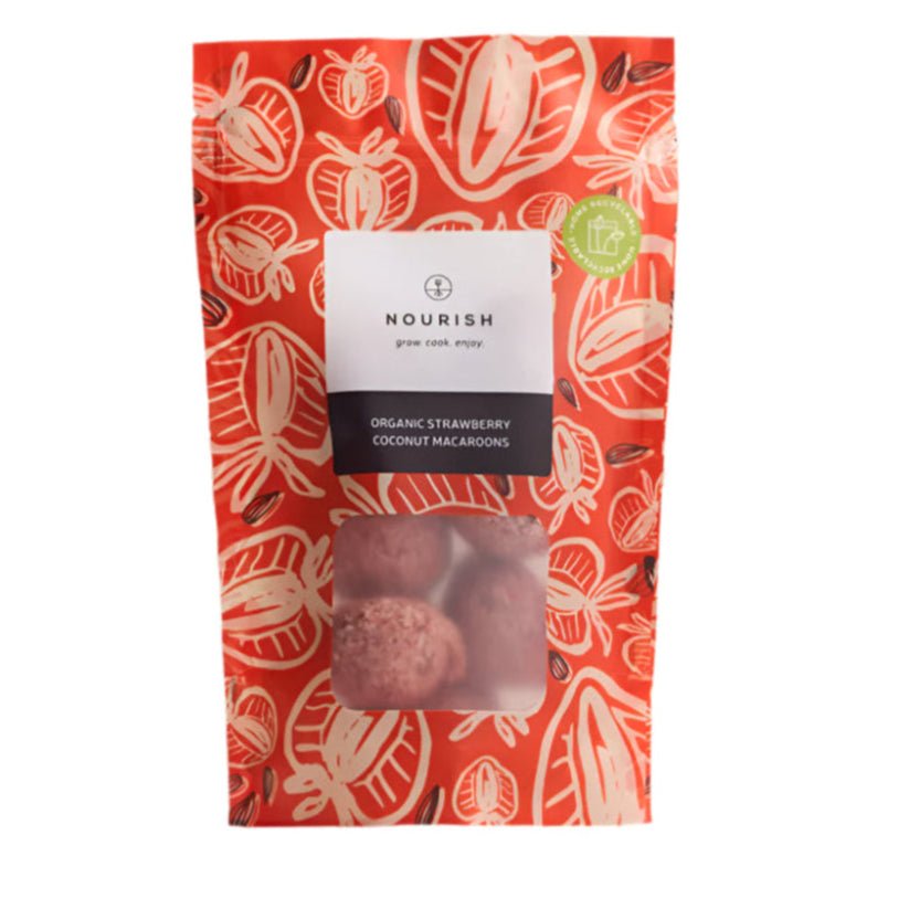 Organic Strawberry & Coconut Macaroons - 120g from Nourish | Available at Sow & Arrow