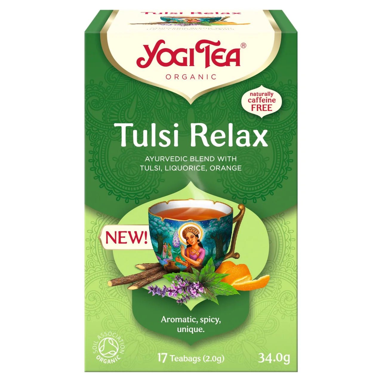 Organic Tulsi Relax YogiTea - Tulsi, Liquorice & Orange from YogiTea | Available at Sow & Arrow