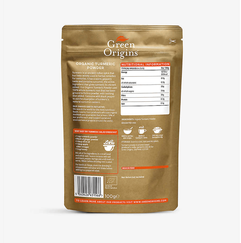 Organic Turmeric Powder - 100g from Green Origins | Available at Sow & Arrow