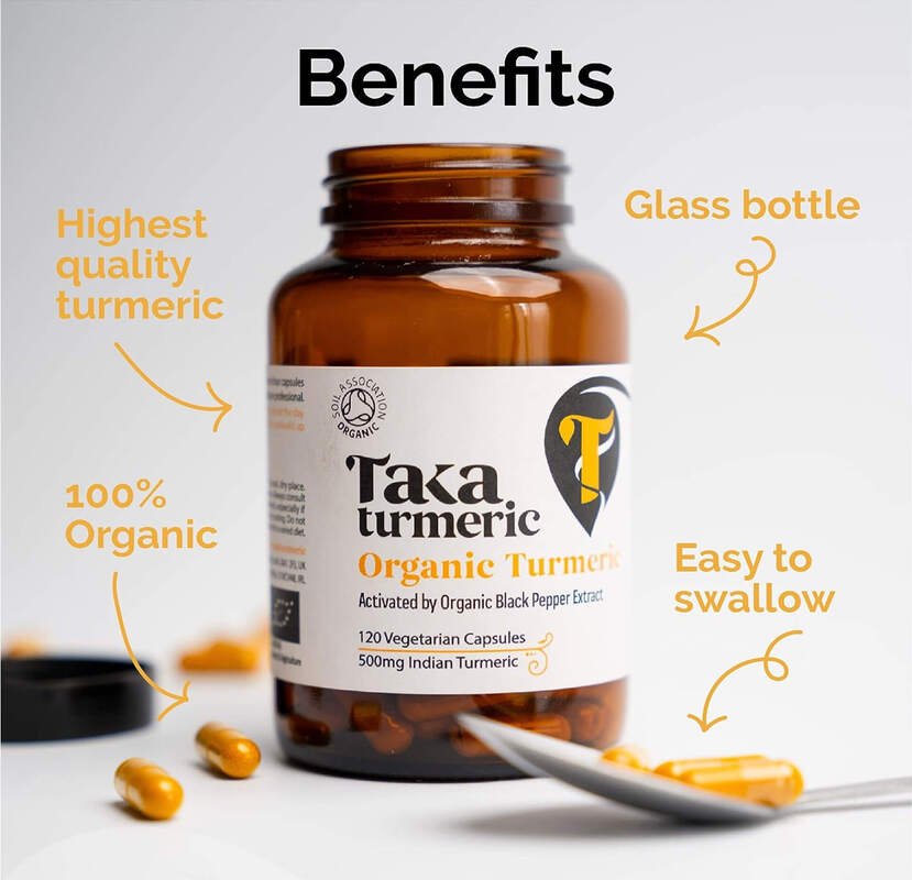 Organic Turmeric with Black Pepper - 60 Capsules from Taka Turmeric | Available at Sow & Arrow