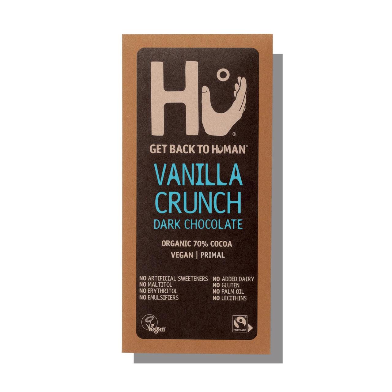 Organic Vanilla Crunch Dark Chocolate Bar - 60g from HU | Available at Sow & Arrow